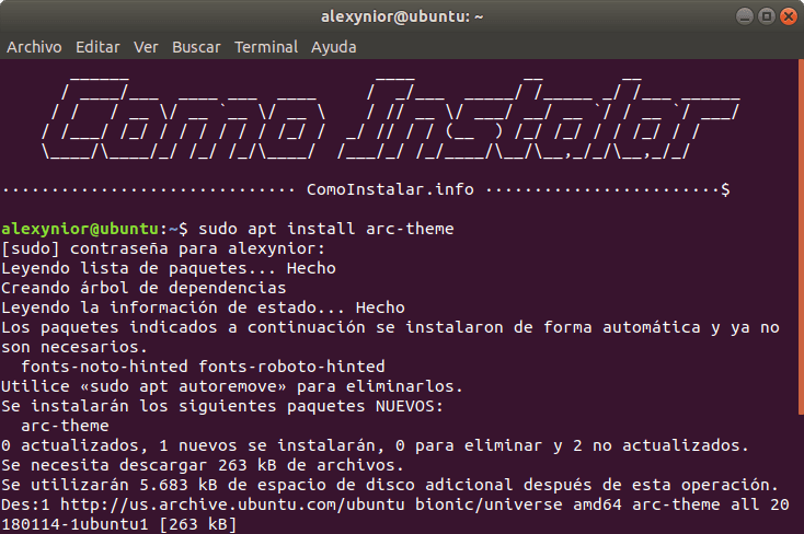 Instalar Arc Theme en Ubuntu Linux