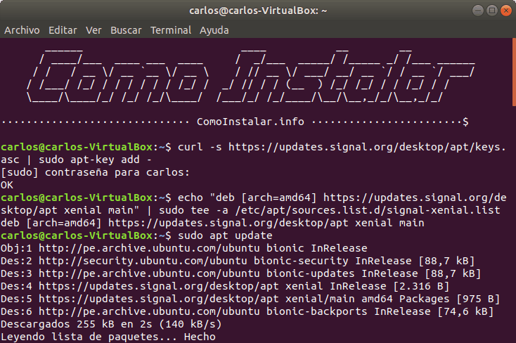 Configurar PPA Signal Mensajería privada en Linux