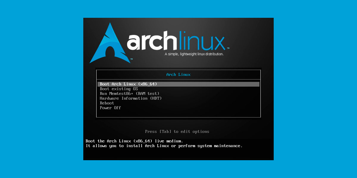 Arch Linux Boot Menu